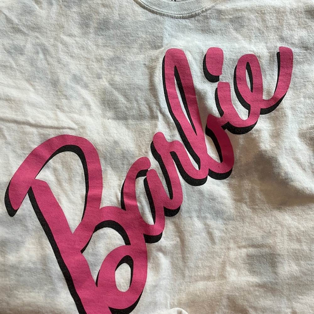 BARBIE Grey Wash Crop Tee